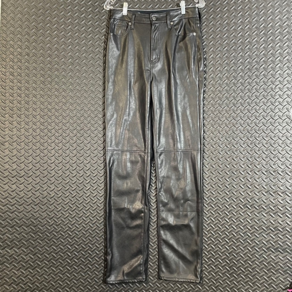 Gap Faux Leather Cheeky Straight Sky High Pants Straight Leg Women's Size 27